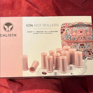 Calista Ion Hot Rollers Set in Pink Short/medium NIB